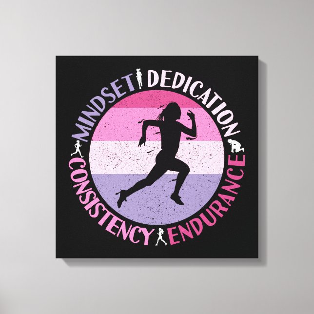 Köra Mindset - Girly Springer Endurance Quote Canvastryck (Framsida)