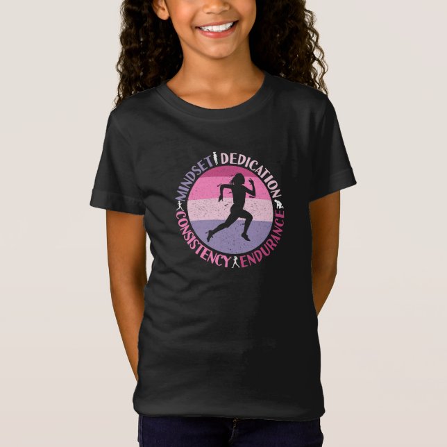 Köra Mindset - Girly Springer Endurance Quote T Shirt (Framsida)