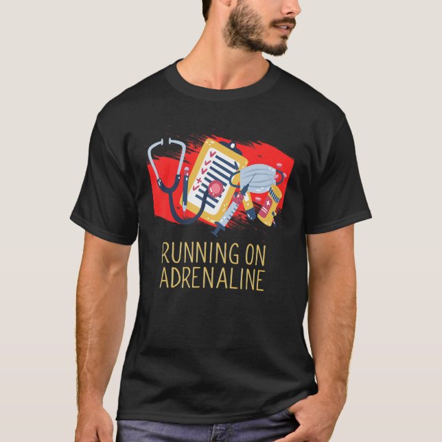 Köra på Adrenaline Medical Staff Frontliner T Shirt (Framsida)