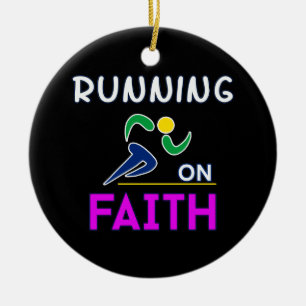 Köra på Faith Christian Springer Julgransprydnad Keramik