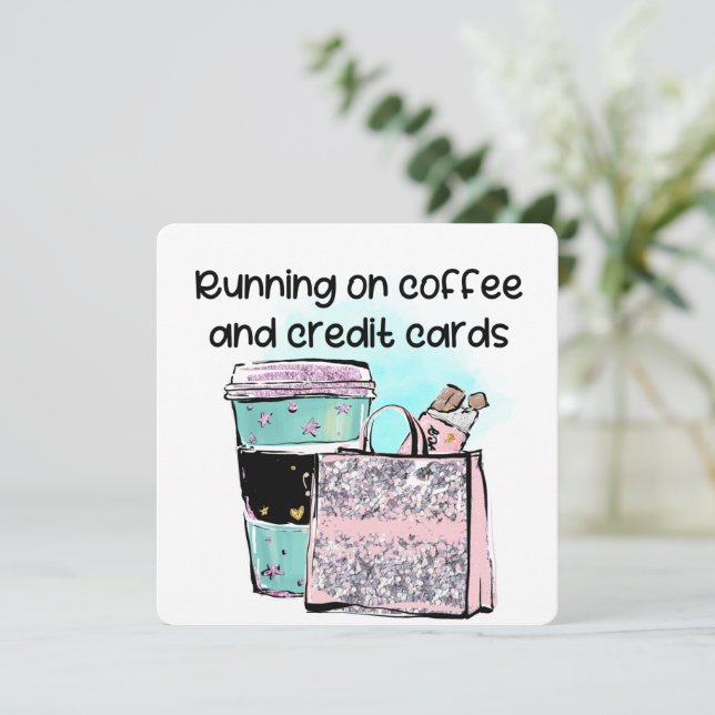 Köra på kaffe- och Kredit-kort Inbjudningar (Stående Fram)