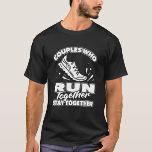 Köra par Joggare Joging Springa Springer T Shirt