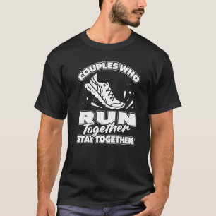 Köra par Joggare Joging Springa Springer T Shirt