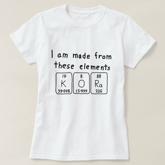 Kora, periodisk skjorta bord namn t shirt (Design framsida)
