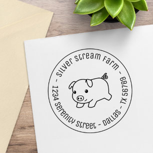 Köra Piglet Gris Business Adress 3 Stämpel
