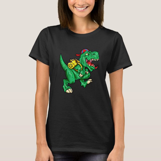 Köra Rex Dinosaur Halloween Back to school Teac T Shirt (Framsida)