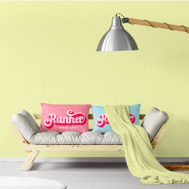 Köra Rosa Bold Retro Font Motivational Kudde