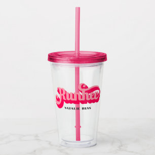 Köra Rosa Bold Retro Font Motivational Take Away Mugg