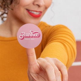Köra Rosa Retro Font Motivational Runt Klistermärke