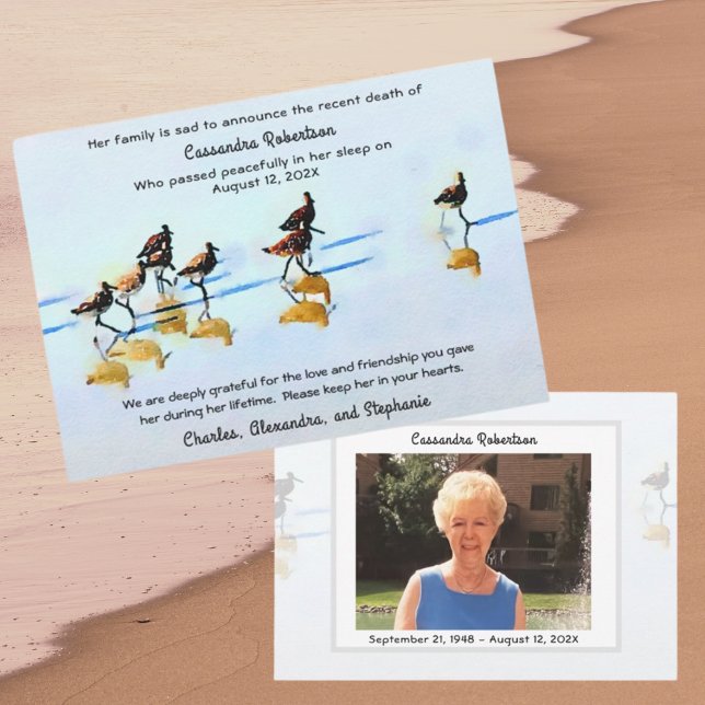 Köra Sandpipers-meddelande om dödsfall Meddelande (Skapare uppladdad)