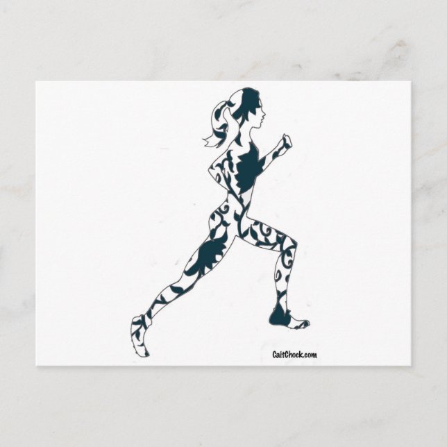 Köra Silhouette - Blommigt Vykort (Framsida)
