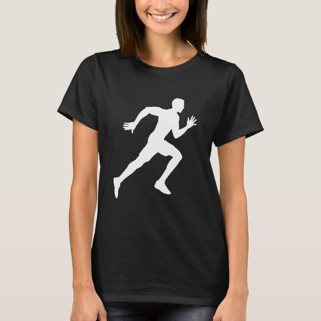 Köra Silhoutte Sunset Women Athelete Sports L T Shirt (Framsida)