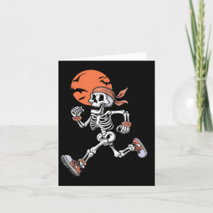 Köra Skeleton Funny Halloween Costume Manar Women Kort