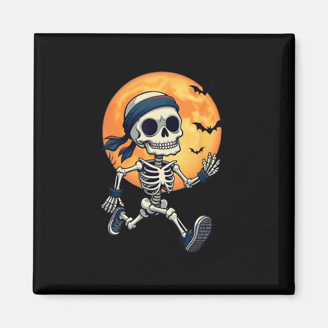 Köra Skeleton Funny Halloween Costume Manar Women Magnet (Framsidan)