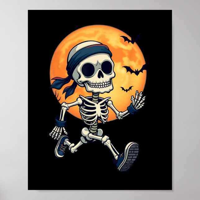 Köra Skeleton Funny Halloween Costume Manar Women Poster (Framsidan)