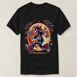 Köra Skeleton med Sneakers - Spooky Halloween T Shirt