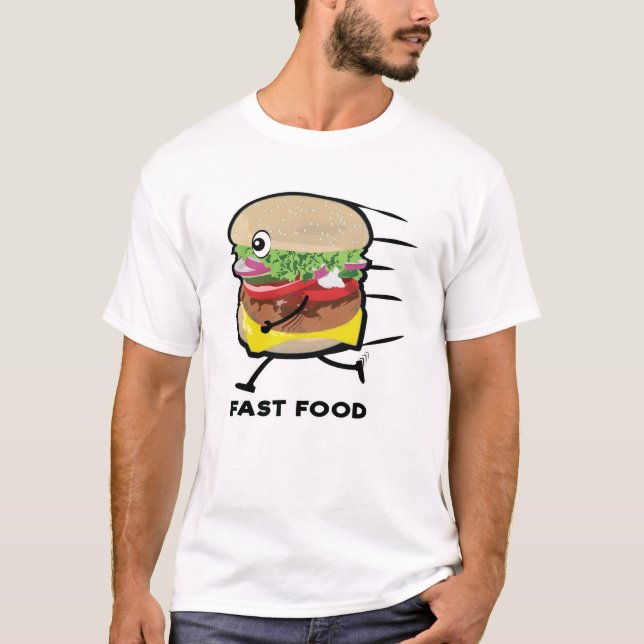 Köra snabb mat - Lustigt Burger-design T Shirt (Framsida)