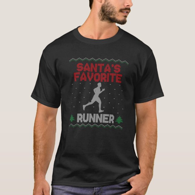 Köra Springer Halva Marathon Ugly God Jul Sweate T Shirt (Framsida)