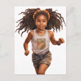 Köra svarta, magiska, melaninbruna hudflickor helg vykort