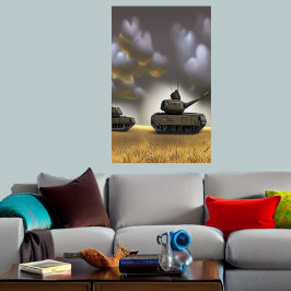Köra till slagfältet | AI Art Poster