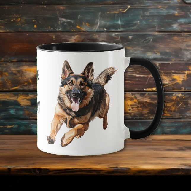 Köra tyska Shepherd Hund Seize Dagen Mugg (Skapare uppladdad)