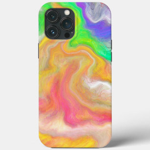 Koral, blått, Grönt, Rosa Abstrakt Fluid Art