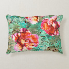 Koral Blommig Turkos - Boho Vintage Kudd Prydnadskudde
