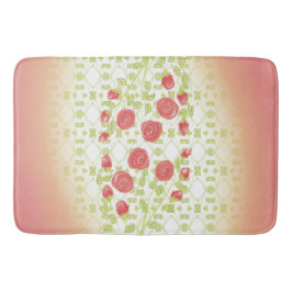 Koral Blommigt, mönstrad designer Badrumsmatta