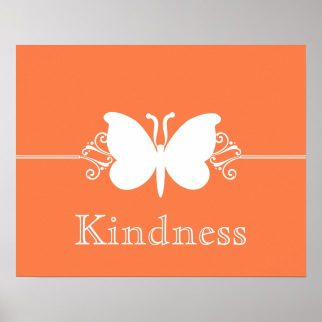 Koral Butterfly Swirls Virtue Poster (Framsidan)
