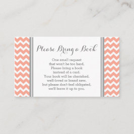 Koral Chevron Baby Shower Bok-begärandekort Tilläggskort