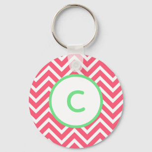 Koral Chevron Monogram-nyckelkedja Nyckelring