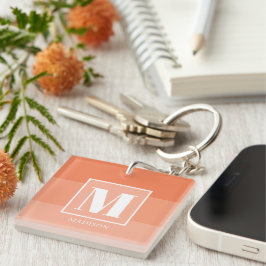 Koral Färgblock Anpassad Monogram Namn