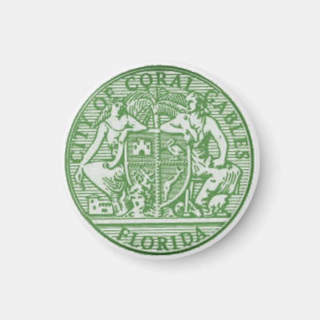 Koral Gables försegling, Florida Magnet (Framsidan)