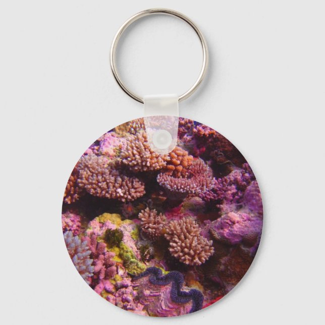 Koral Garden Round Keychain Nyckelring (Framsida)