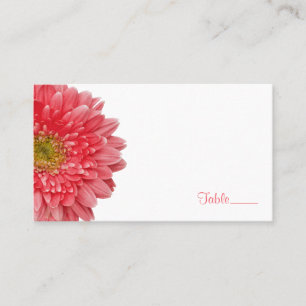 Koral Gerbera Gerber Daisy Bröllop ortkort Placeringskort
