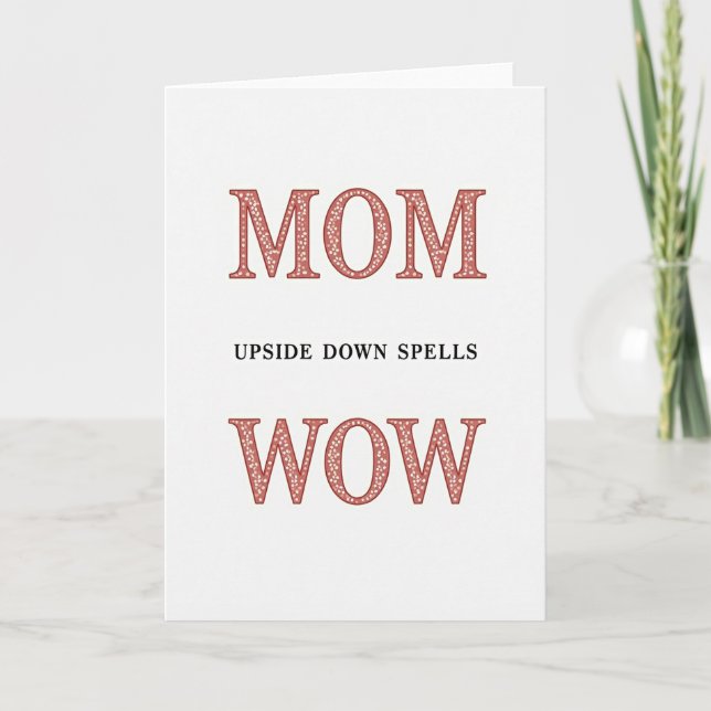 Koral Glitter Mamma Wow-kort Kort (Framsida)