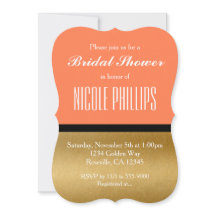 Koral Guld & Svart Moderna Glamourösa Chic Inbjudn