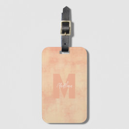 Koral jordnära pastellfärger Monogram Elegant Bagagebricka