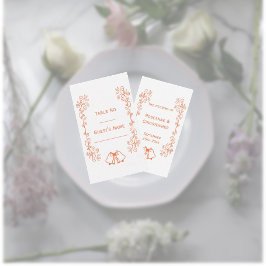 Koral Klockor Scrollwork Design Bröllop Placeringskort