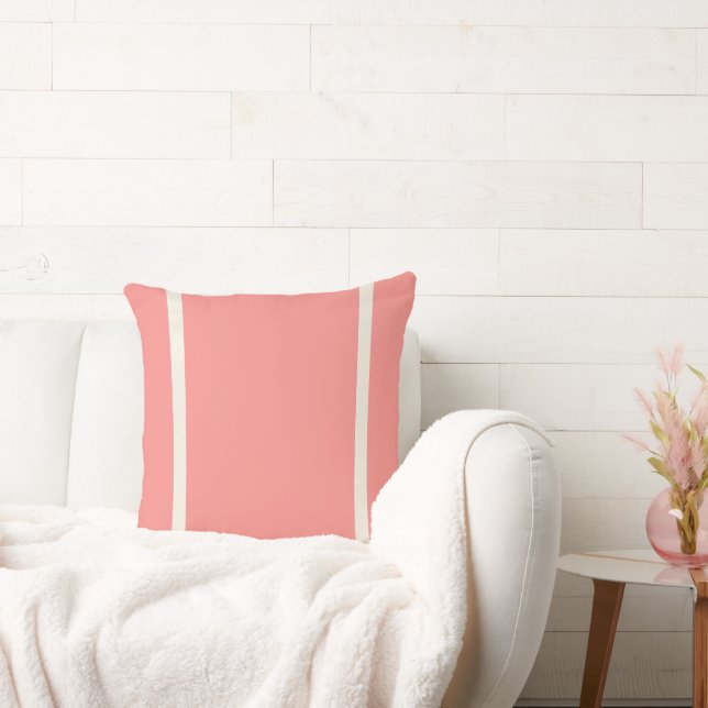 Koral med Cream Sailor Rand Dekorativ kudde (Soffa)