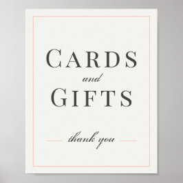 Koral- och Cream-Bröllopskort och presentkort Poster