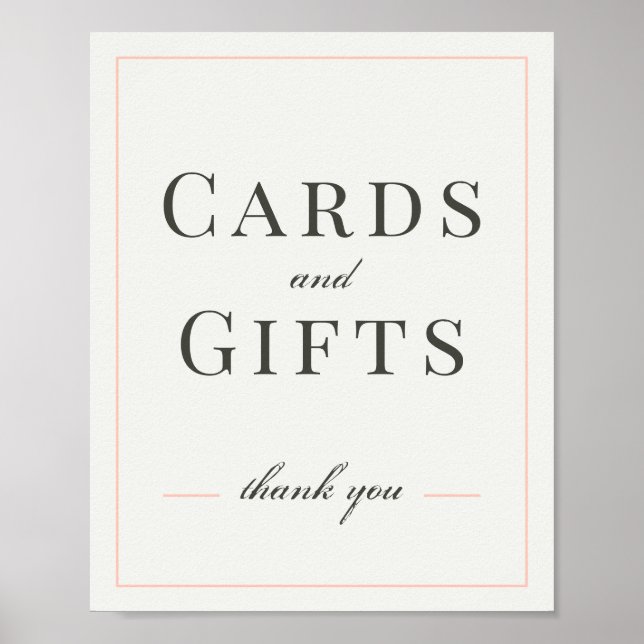 Koral- och Cream-Bröllopskort och presentkort Poster (Framsidan)