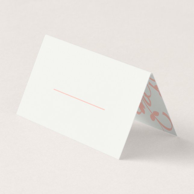 Koral och Cream Filigree Elegant Place Card Kort (Framsida)