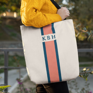 Koral och flotta Klassiskt Rand Monogram Tygkasse