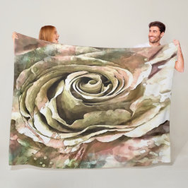 Koral och Grått Artistic Romantic Ro Fleecefilt