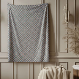 Koral och Grått Check Blanket för Modern Insida Fleecefilt