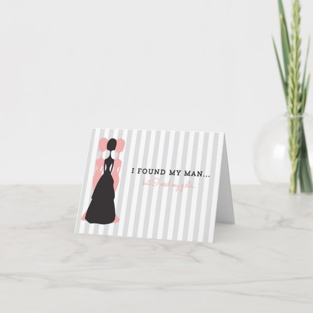 Koral och Grått ska vara mitt Bridesmaid-kort Inbjudan (Framsida)