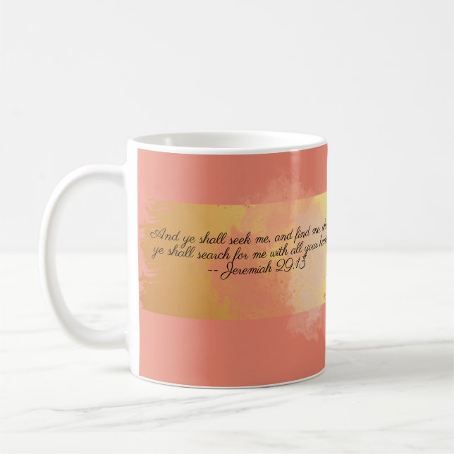 Koral och Guld bibelskrift Kaffemugg (Vänster)