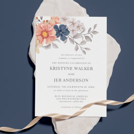 Koral- och marinblommor | Elegant Botaniskt Inbjudningar