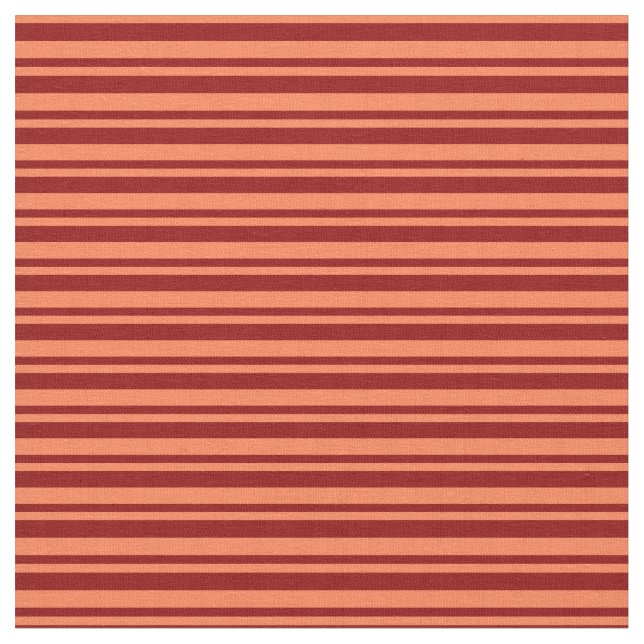 Koral och Mörk Red Färgad Stripe Mönster Tyg (Närbild)